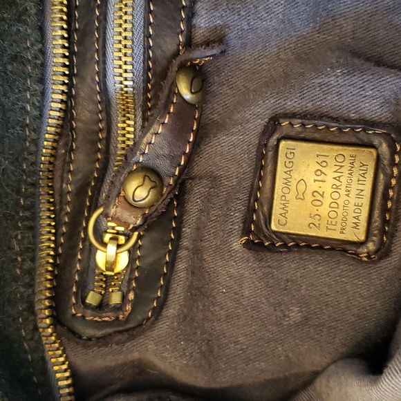 Campomaggi wool and leather large zipper tote - Picture 13 of 16